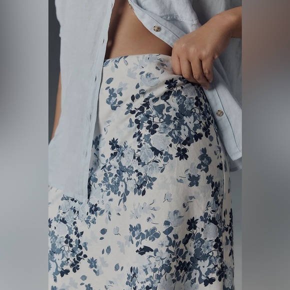 NWT! Anthropologie Tilda Knee-Length Slip Skirt: Linen Edition - Size Medium 🍟 - Picture 8 of 10